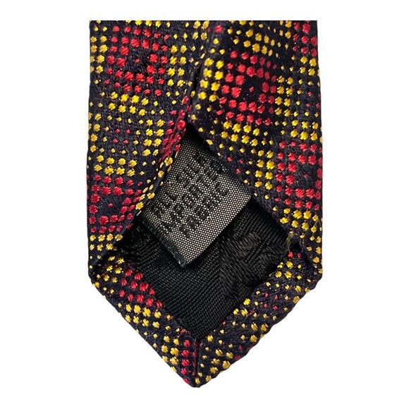 Vintage Kenneth Cole Collection Men’s Silk Tie – Red Yellow Geometric Pattern, M - Picture 2 of 5